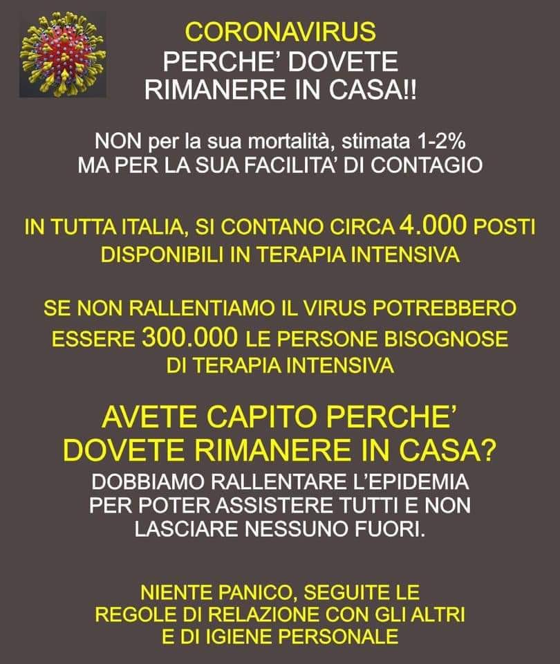 CORONAVIRUS avviso