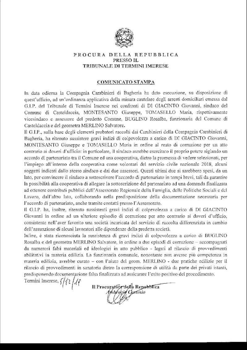 comunicato stampa 05122019